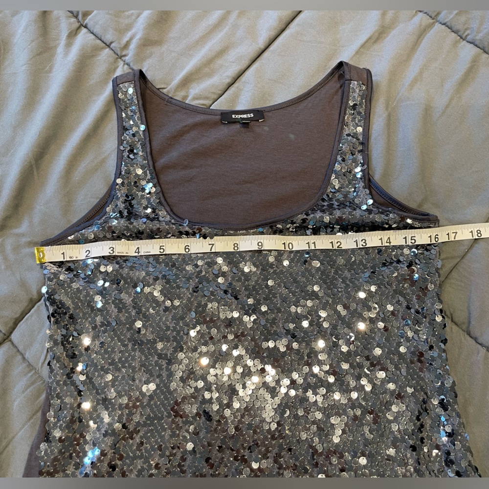 Express Sequin Front, Sleevless Top, Size: S, Lik… - image 5